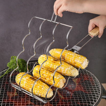 Grilled corn grill foldable outdoor BBQ barbecue corn net clip multi-functional grill net portable grill clip