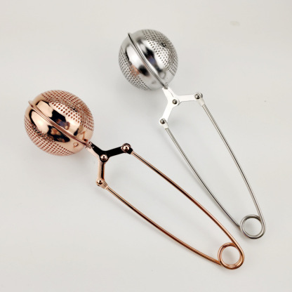 304 stainless steel tea drain hand clip pinhole tea strainer tea brewer rose gold tea set