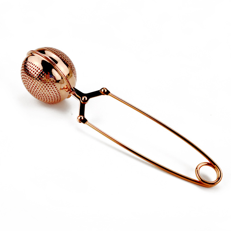 304 stainless steel tea drain hand clip pinhole tea strainer tea brewer rose gold tea set