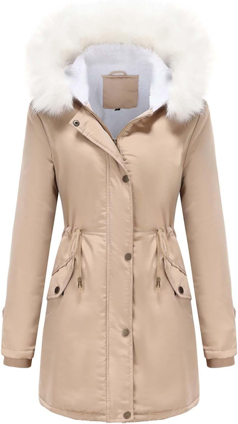 Winter Long Sleeve Parka Jackets - Women's
