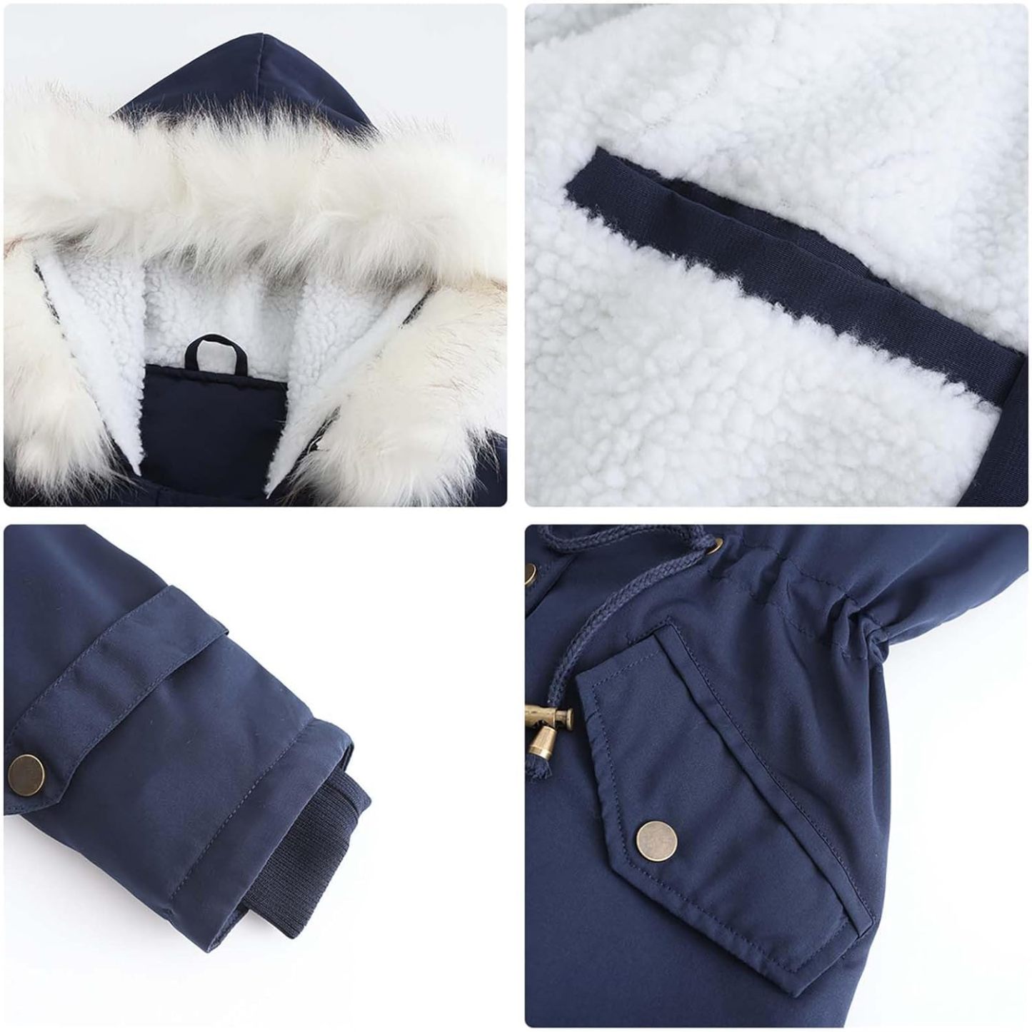 Winter Long Sleeve Parka Jackets - Women's