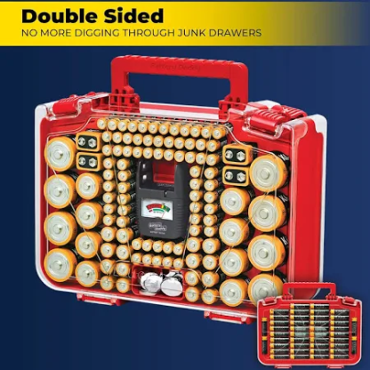 Battery Daddy Smart - Battery Organizer Storage Case With Tester