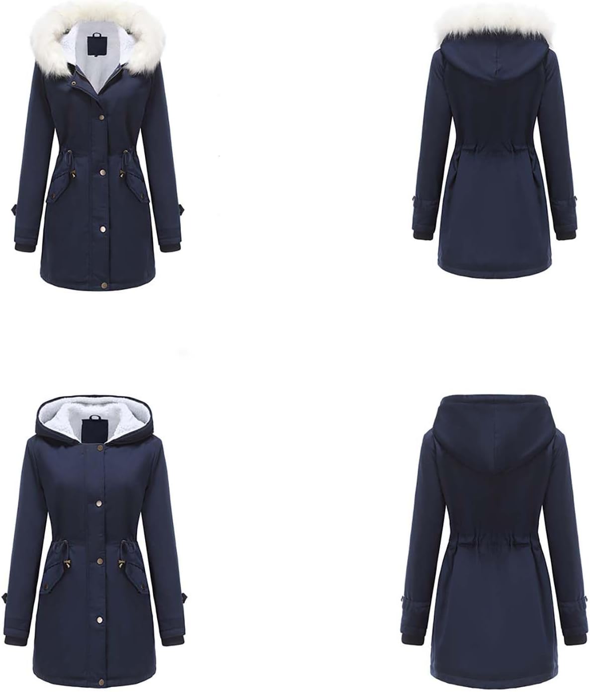 Winter Long Sleeve Parka Jackets - Women's