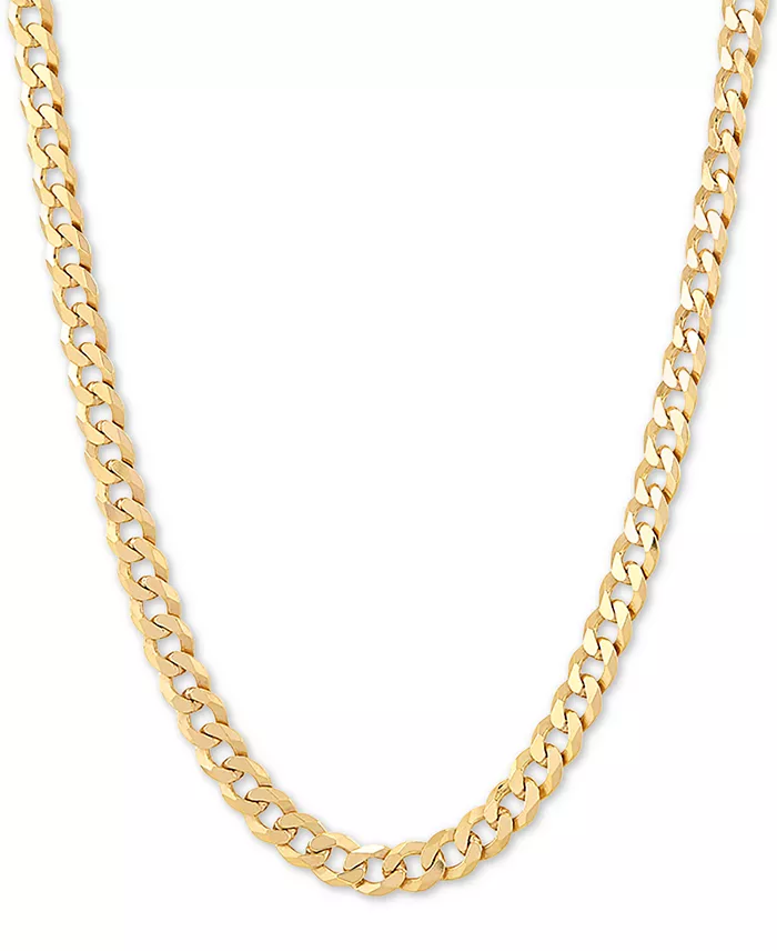 Flat Curb Link 18" Chain Necklace in 18k Gold-Plated Sterling Silver