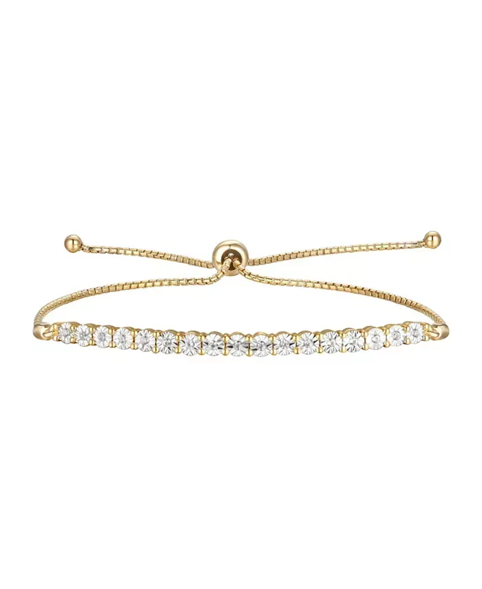 Diamond Bolo Bracelet (1/10 ct. t.w.) in Sterling Silver, 14k Gold-Plated Sterling Silver or 14k Rose Gold-Plated Sterling Silver