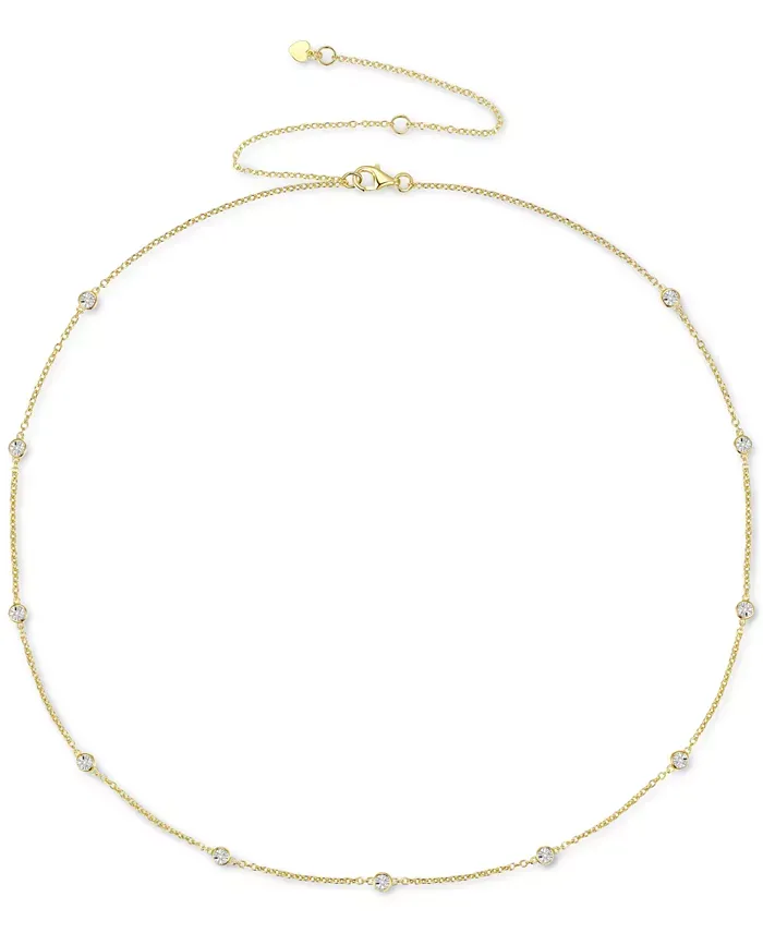 Diamond Bezel Necklace (1/10 ct. t.w.) in Sterling Silver, 14k Gold-Plated Sterling Silver or 14k Rose Gold-Plated Sterling Silver