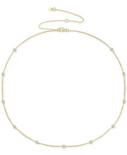 Diamond Bezel Necklace (1/10 ct. t.w.) in Sterling Silver, 14k Gold-Plated Sterling Silver or 14k Rose Gold-Plated Sterling Silver