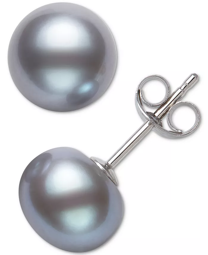 Cultured Freshwater Button Pearl (8-9mm) Stud Earrings