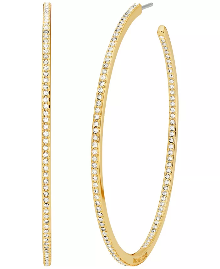 Inside Outside Pave Hoop Earrings