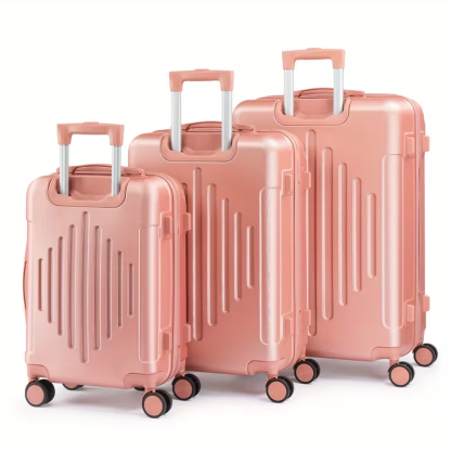 3pcs Luggage with Corner Protectors, 20/ 24/ 28-Inch, Durable Hard Shell, 360 Spinner Wheels, Multifunctional Large Capacity, Lightweight Travel Suitcase