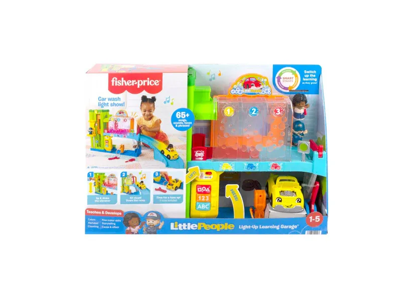 Fisher-Price Little People Light-Up Learning Garage Playset with Toy Car