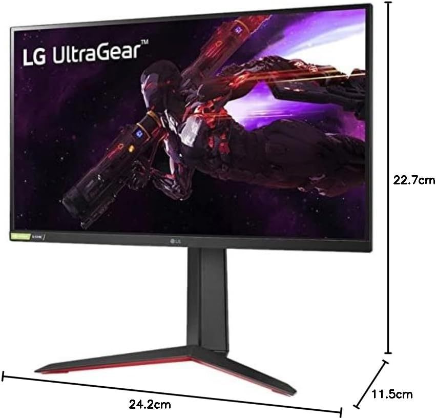 LG 27GP850-B Ultragear Gaming Monitor 27-Inch QHD (2560 x 1440) Nano IPS Display 1ms Response Time 165Hz Refresh Rate NVIDIA G-SYNC Compatible AMD FreeSync Premium Tilt/Height/Pivot Adjustable Stand