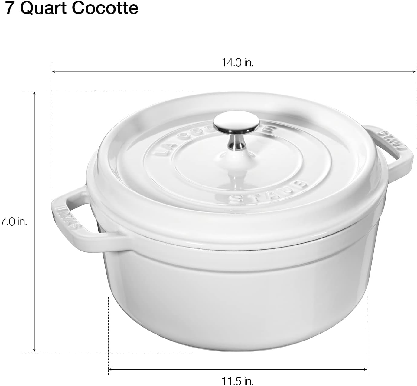 STAUB Cast Iron Dutch Oven Round Cocotte, Made in France