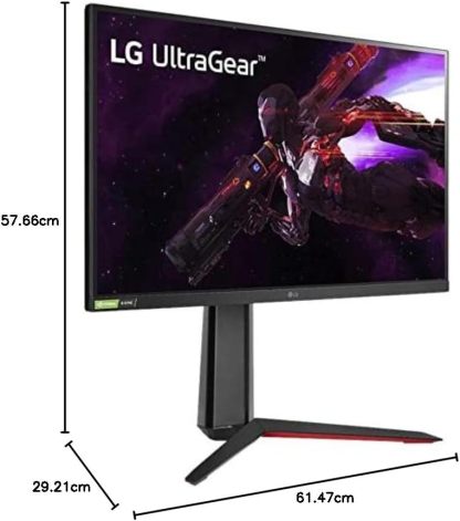 LG 27GP850-B Ultragear Gaming Monitor 27-Inch QHD (2560 x 1440) Nano IPS Display 1ms Response Time 165Hz Refresh Rate NVIDIA G-SYNC Compatible AMD FreeSync Premium Tilt/Height/Pivot Adjustable Stand