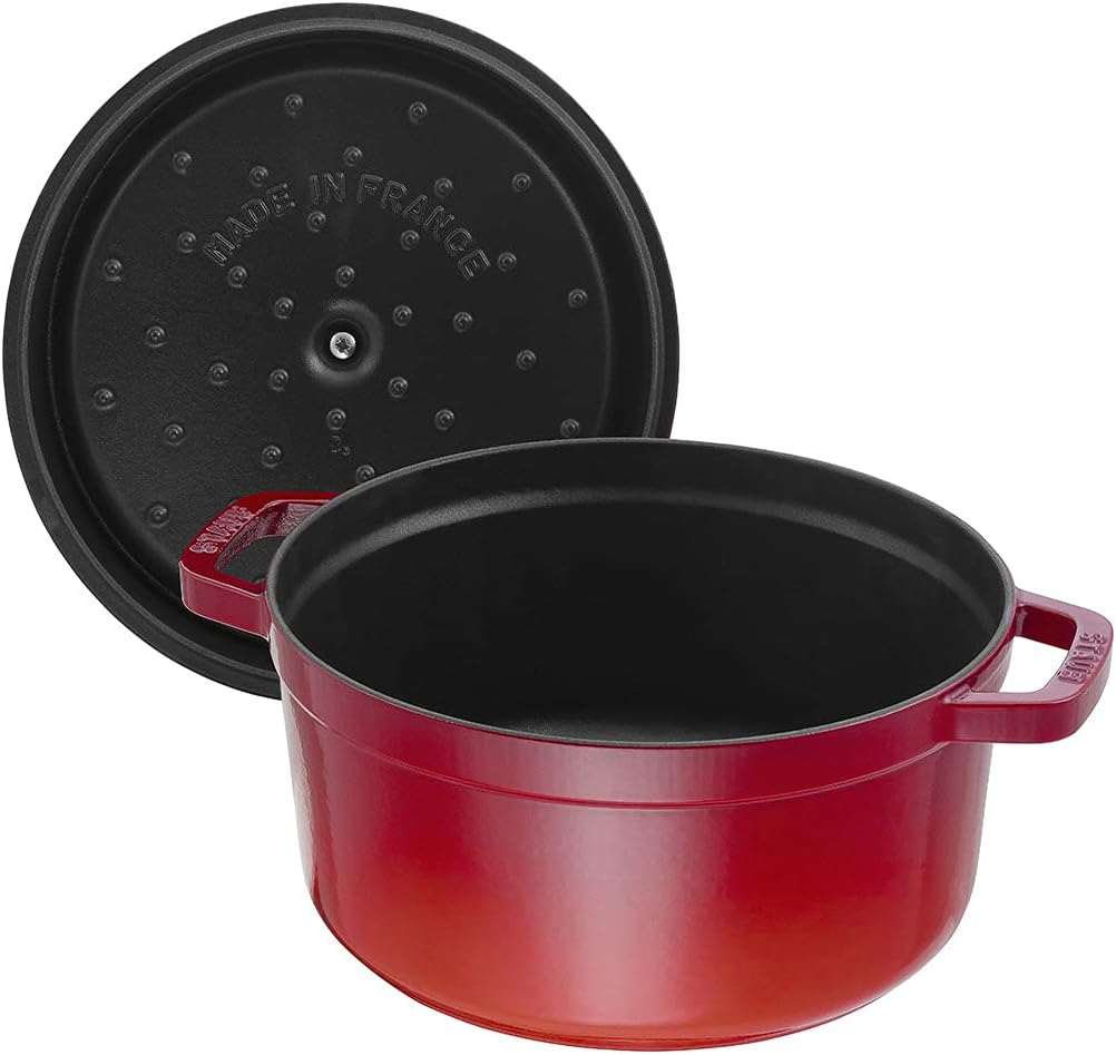 STAUB Cast Iron Dutch Oven Round Cocotte, Made in France