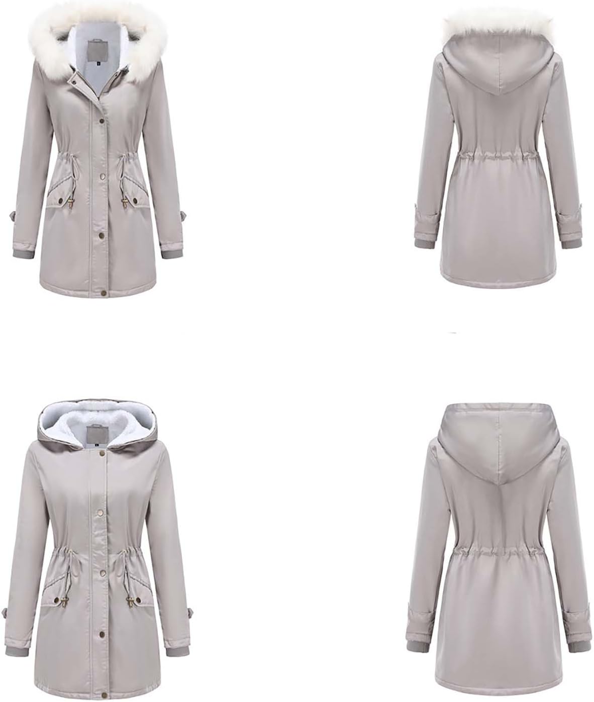 Winter Long Sleeve Parka Jackets - Women's