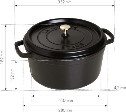 STAUB Cast Iron Dutch Oven Round Cocotte, Made in France