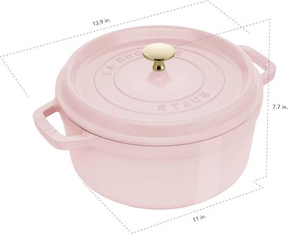 STAUB Cast Iron Dutch Oven Round Cocotte, Made in France