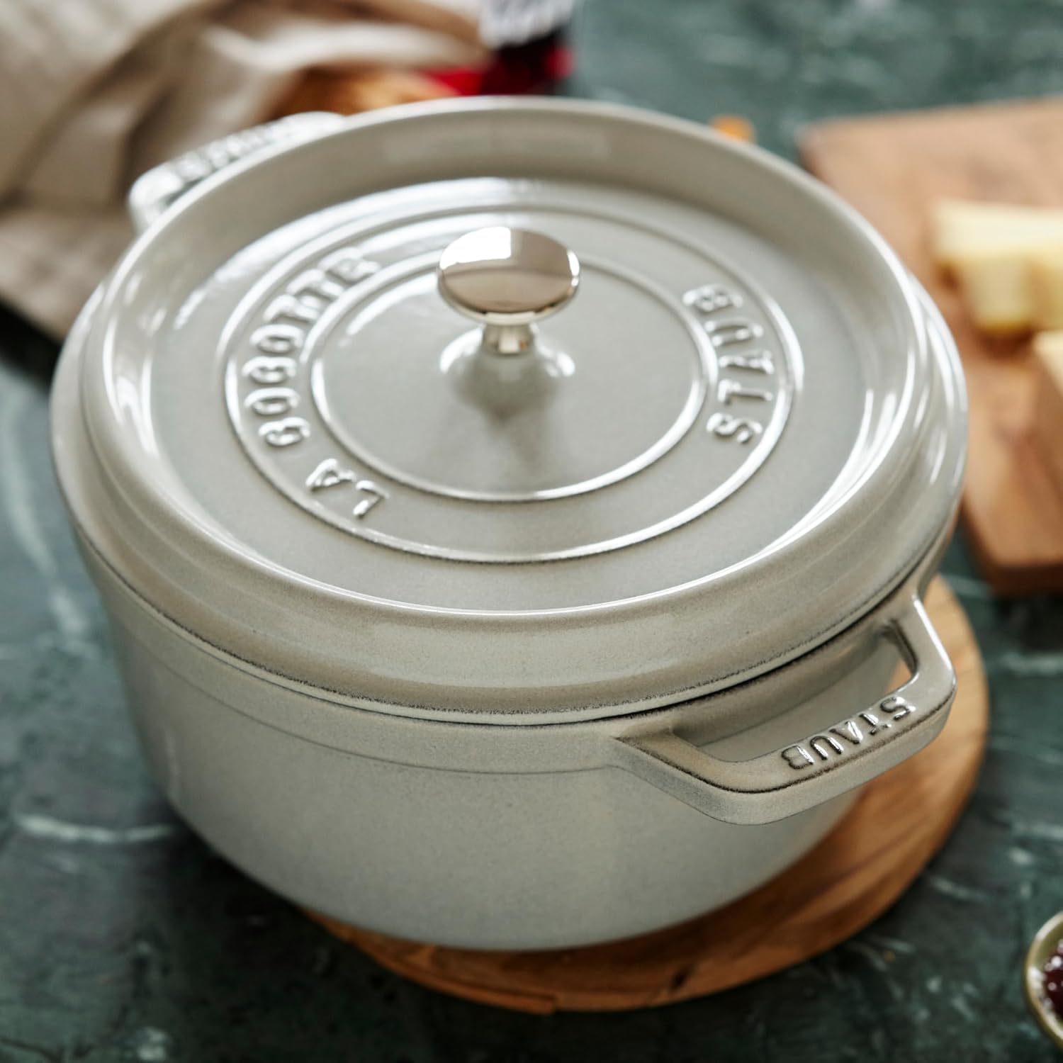 STAUB Cast Iron Dutch Oven Round Cocotte, Made in France