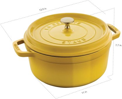 STAUB Cast Iron Dutch Oven Round Cocotte, Made in France