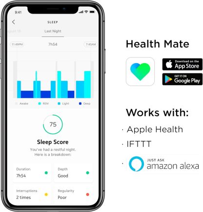 Withings Sleep - Sleep Tracking Pad Under The Mattress With Sleep Cycle Analysis