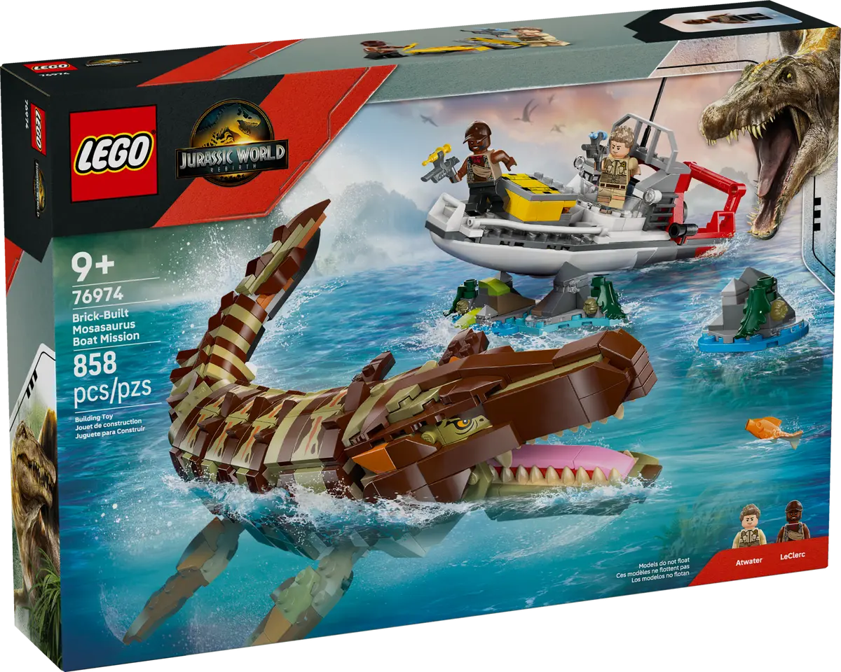 Brick-Built Mosasaurus Boat Mission