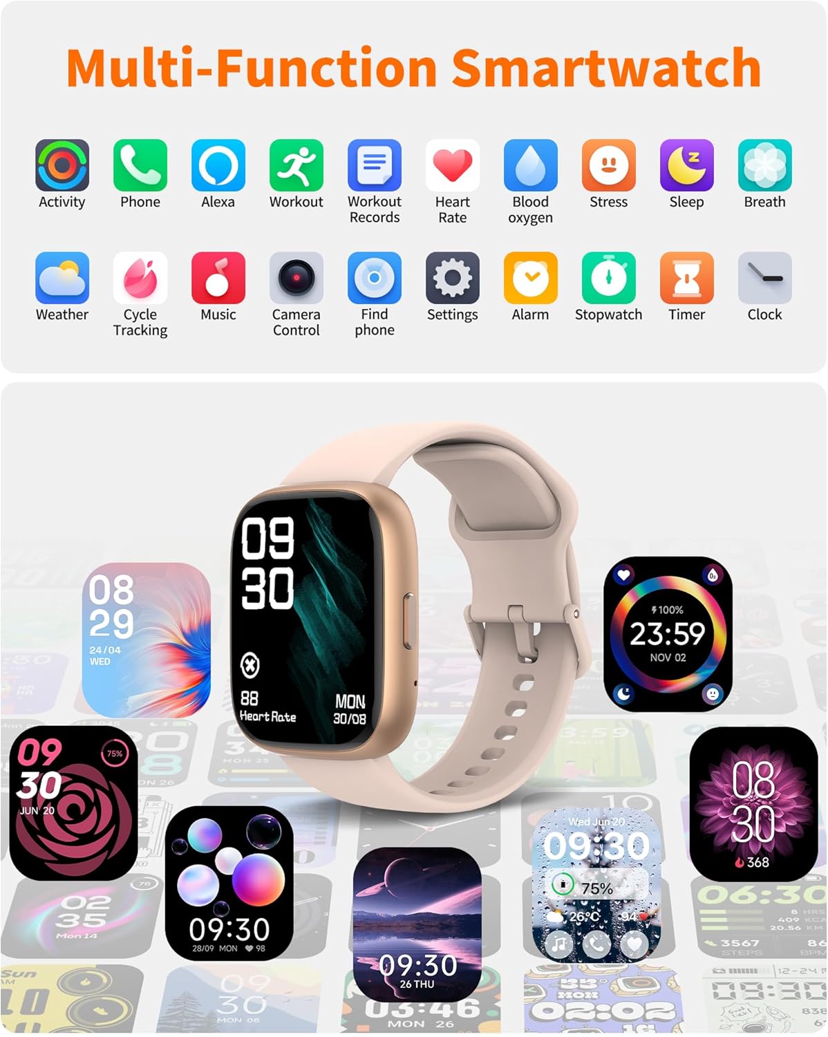 Smart Watch for Men Women, Bluetooth Calling,Compatible with Android & iOS