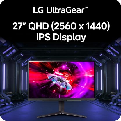 LG 27GR83Q-B 27-inch Ultragear QHD (2560x1440) IPS Gaming Monitor, 240Hz, 1ms, DisplayHDR 400, G-Sync AMD FreeSync Premium, HDMI 2.1 DisplayPort, 4-Pole HP Out DTS GP:X, Tilt/Height/Pivot Stand, Black