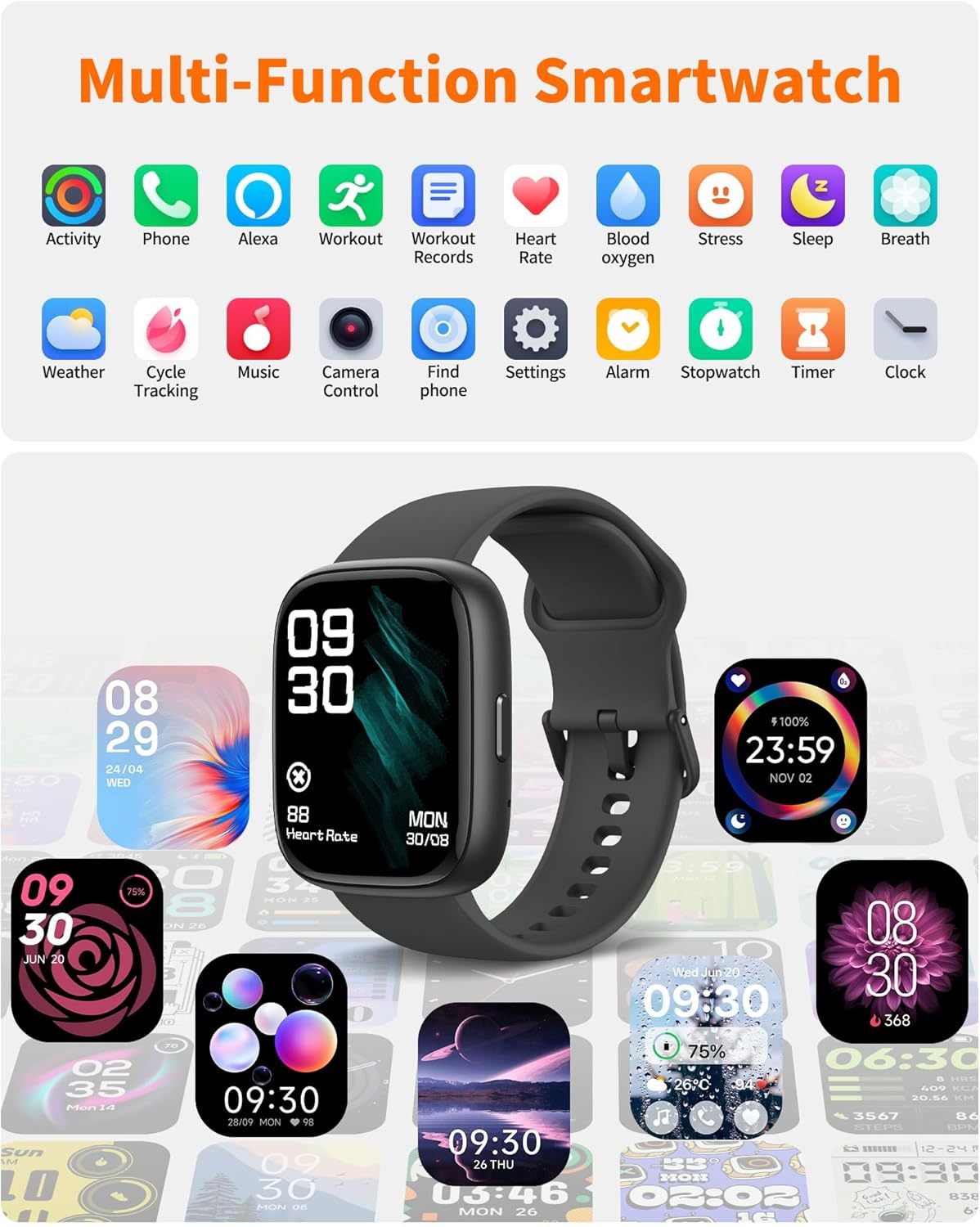 Smart Watch for Men Women, Bluetooth Calling,Compatible with Android & iOS