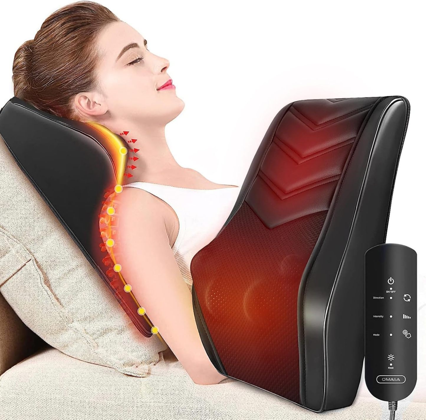 Shiatsu Neck Massager with Heat, 3D Kneading Back Massage Pillow for P