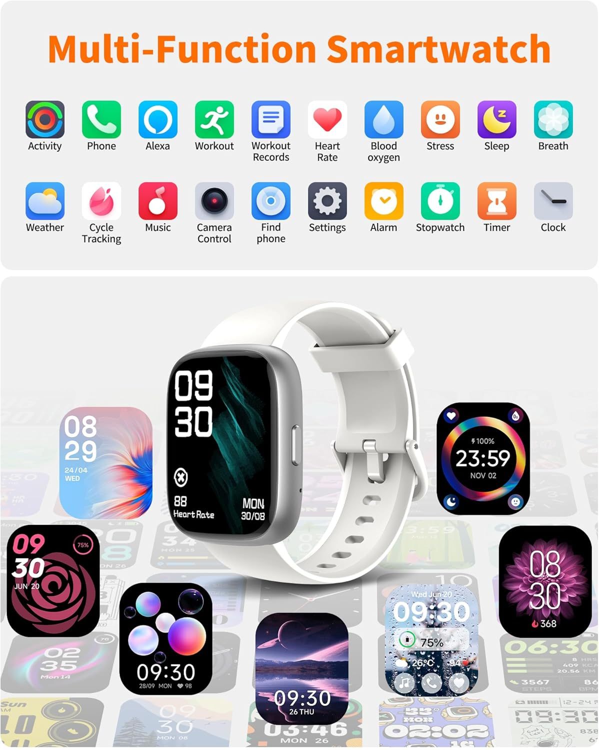 Smart Watch for Men Women, Bluetooth Calling,Compatible with Android & iOS