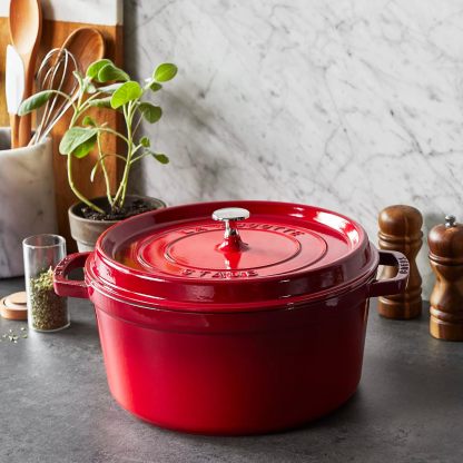 STAUB Cast Iron Dutch Oven Round Cocotte, Made in France