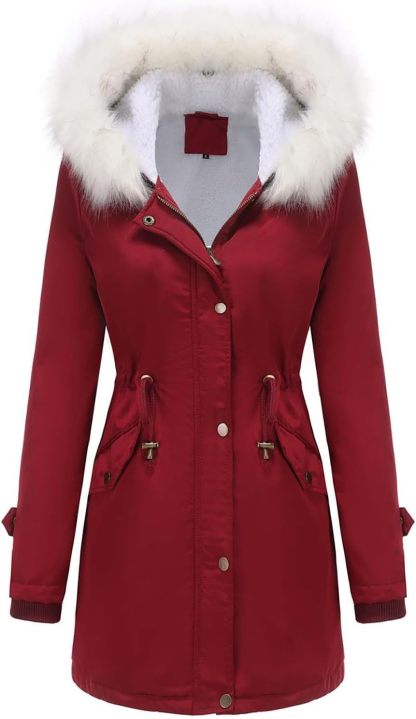 Winter Long Sleeve Parka Jackets - Women's