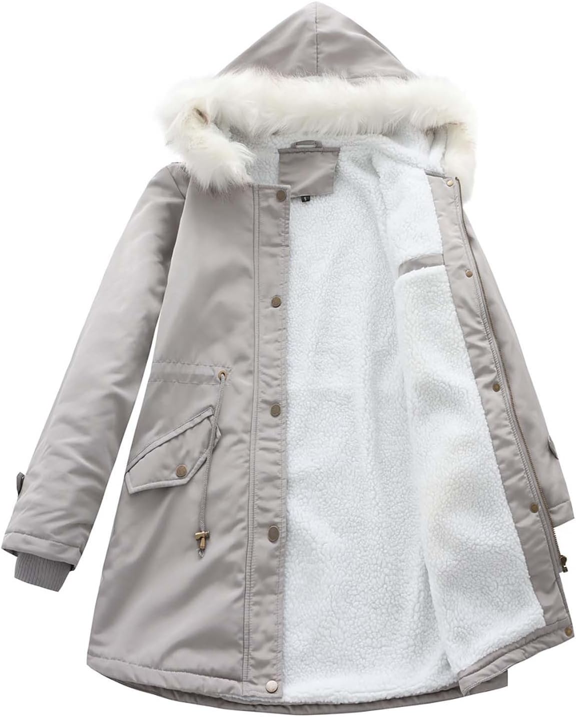 Winter Long Sleeve Parka Jackets - Women's