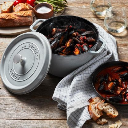STAUB Cast Iron Dutch Oven Round Cocotte, Made in France
