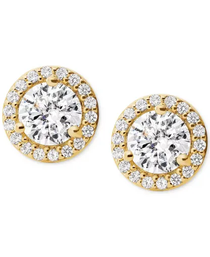Women's Sterling Silver Pavé Studs