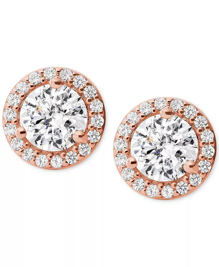 Women's Sterling Silver Pavé Studs