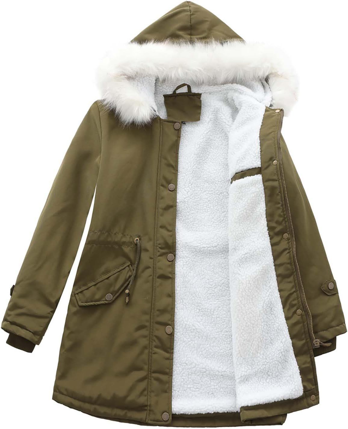 Winter Long Sleeve Parka Jackets - Women's