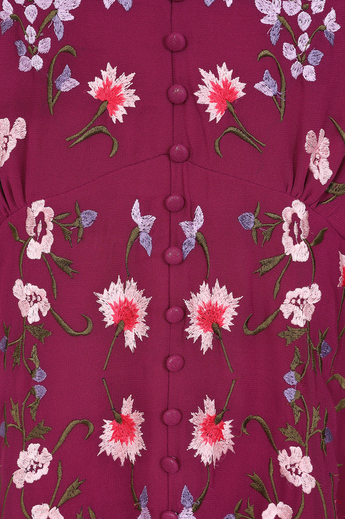 Floral Embroidered Midi Dress