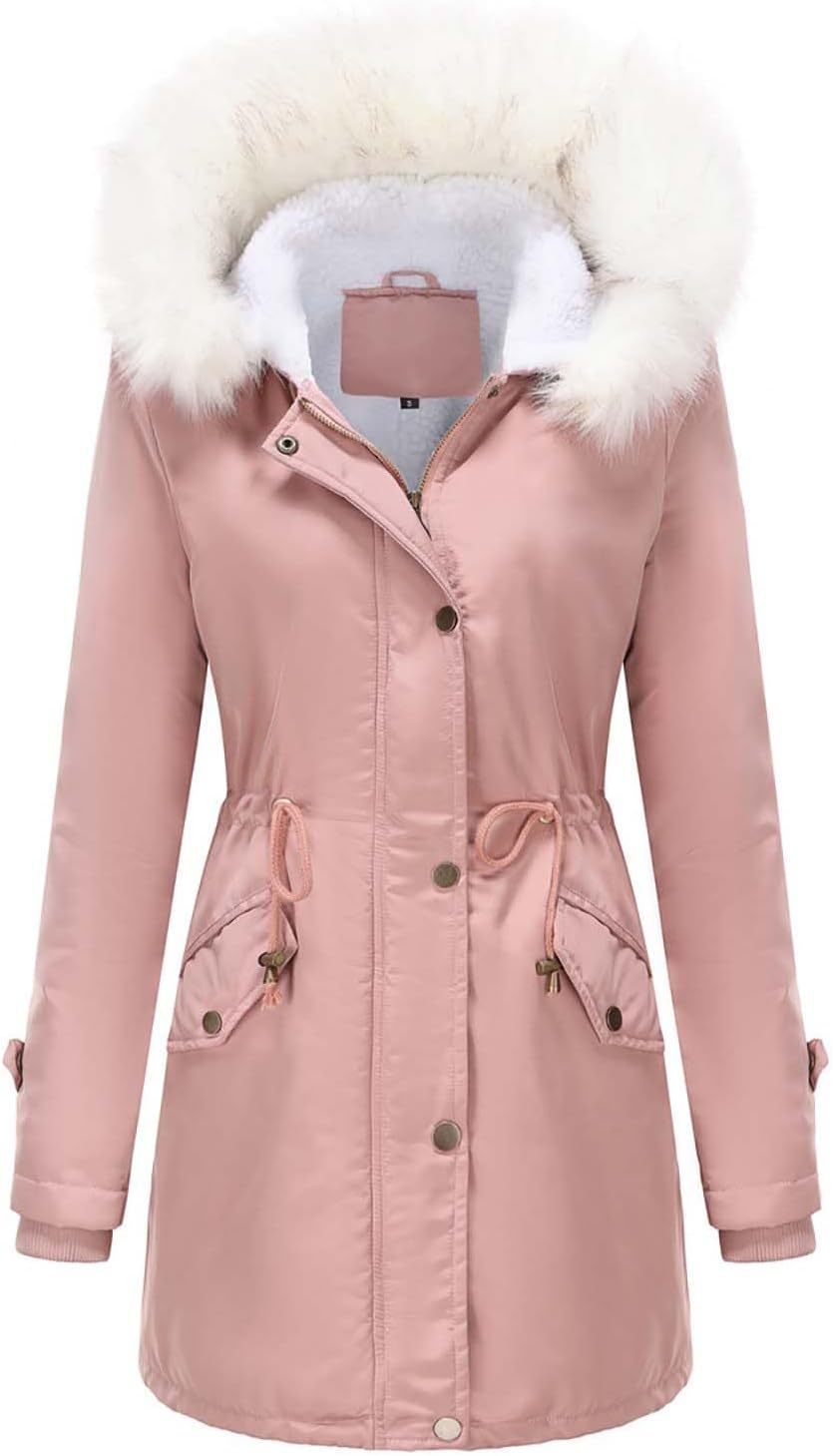 Winter Long Sleeve Parka Jackets - Women's