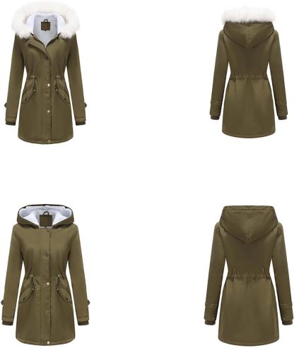 Winter Long Sleeve Parka Jackets - Women's