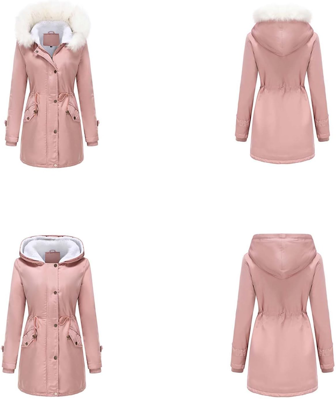 Winter Long Sleeve Parka Jackets - Women's