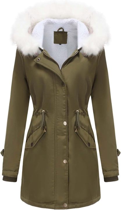 Winter Long Sleeve Parka Jackets - Women's