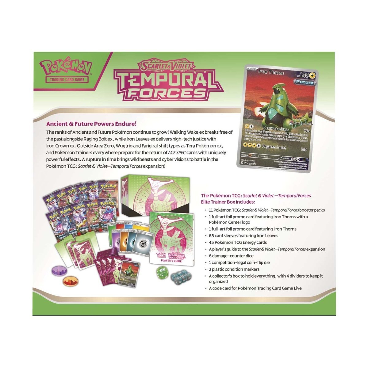 Pokémon TCG: Scarlet & Violet-Temporal Forces Pokémon Center Elite Trainer Box (Iron Leaves)