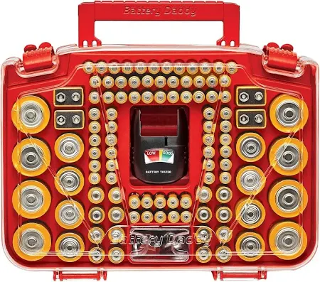 Battery Daddy Smart - Battery Organizer Storage Case With Tester