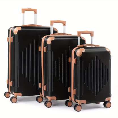 3pcs Luggage with Corner Protectors, 20/ 24/ 28-Inch, Durable Hard Shell, 360 Spinner Wheels, Multifunctional Large Capacity, Lightweight Travel Suitcase