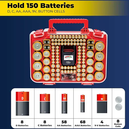 Battery Daddy Smart - Battery Organizer Storage Case With Tester