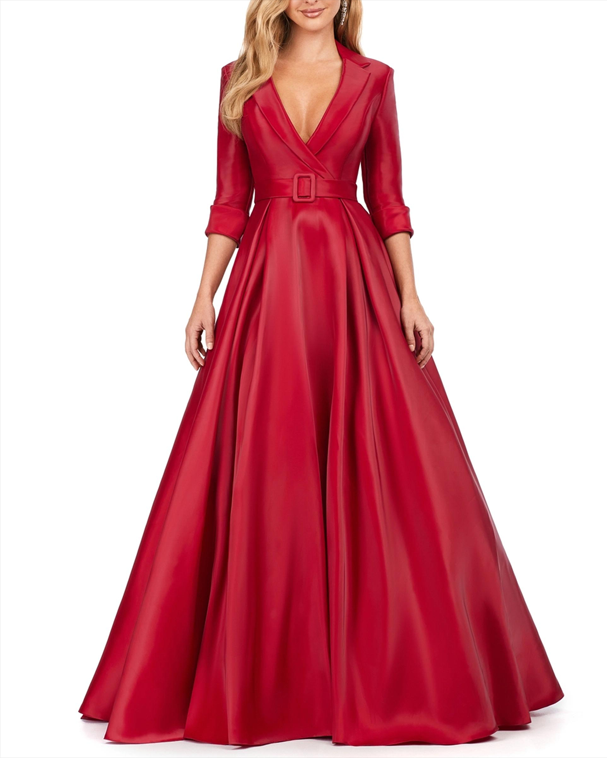 Women's V-neck Satin Elegant Dress