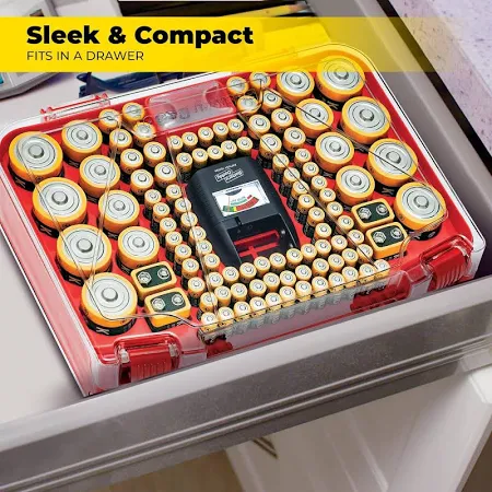 Battery Daddy Smart - Battery Organizer Storage Case With Tester