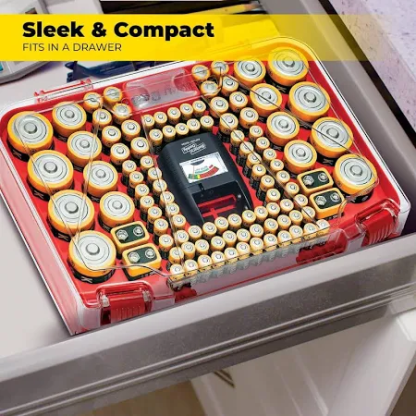 Battery Daddy Smart - Battery Organizer Storage Case With Tester